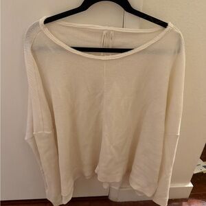 Anthropology White Waffle Knit Shirt